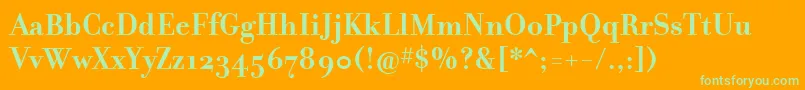 FilosofiaCyrBold Font – Green Fonts on Orange Background