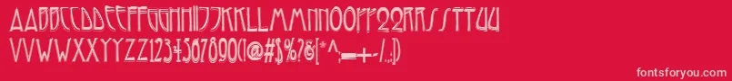 Reynold Contour Font – Pink Fonts on Red Background