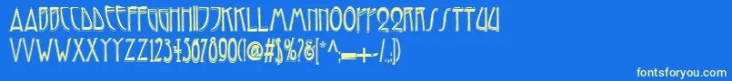 Police Reynold Contour – polices jaunes sur fond bleu