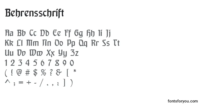 A fonte Behrensschrift – alfabeto, números, caracteres especiais