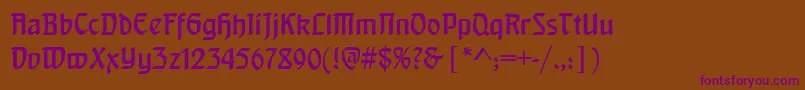 Behrensschrift Font – Purple Fonts on Brown Background