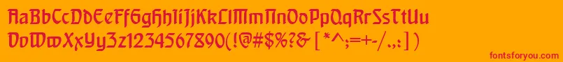 Behrensschrift Font – Red Fonts on Orange Background