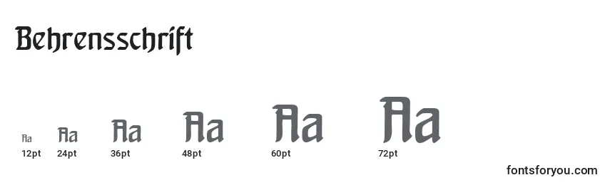 Размеры шрифта Behrensschrift