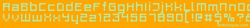 Lisätietoja Rittswoodprofile6Regular-fontista Rittswoodprofile6Regular-fontti – vihreät fontit oranssilla taustalla