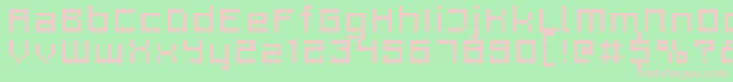Rittswoodprofile6Regular-fontti – vaaleanpunaiset fontit vihreällä taustalla