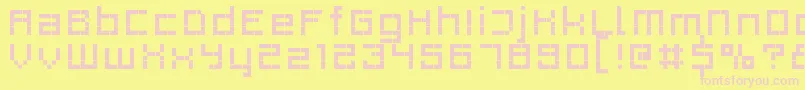 Rittswoodprofile6Regular-fontti – vaaleanpunaiset fontit keltaisella taustalla