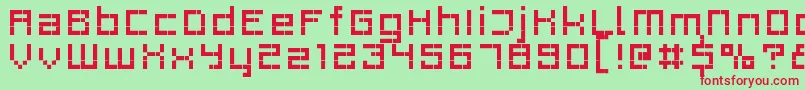 Rittswoodprofile6Regular-fontti – punaiset fontit vihreällä taustalla