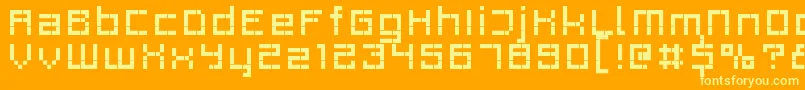フォントRittswoodprofile6Regular – オレンジの背景に黄色の文字
