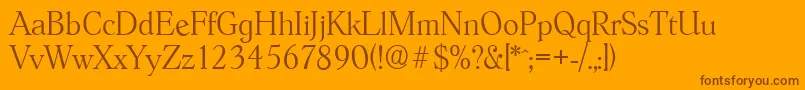 HobokenserialXlightRegular Font – Brown Fonts on Orange Background