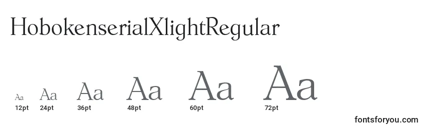 Размеры шрифта HobokenserialXlightRegular