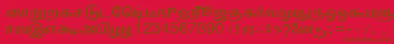 More about ValaiSri Font ValaiSri Font – Brown Fonts on Red Background