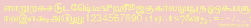ValaiSri Font – Yellow Fonts on Pink Background