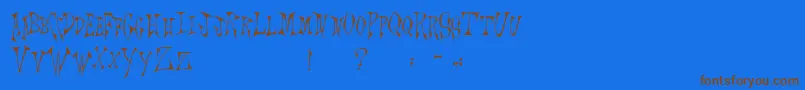 Scrawlings Font – Brown Fonts on Blue Background