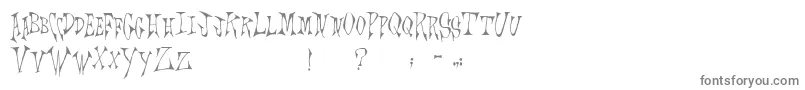 Scrawlings-fontti – harmaat kirjasimet valkoisella taustalla