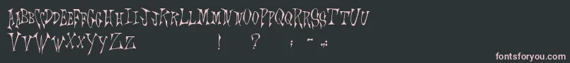Scrawlings Font – Pink Fonts on Black Background