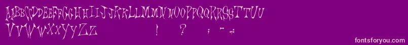 Scrawlings Font – Pink Fonts on Purple Background