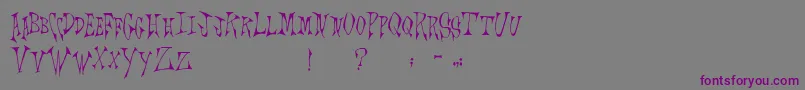 フォントScrawlings – 紫色のフォント、灰色の背景