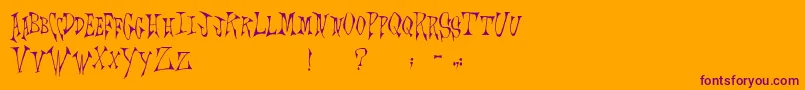 フォントScrawlings – オレンジの背景に紫のフォント