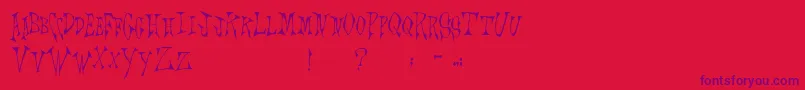 Scrawlings Font – Purple Fonts on Red Background