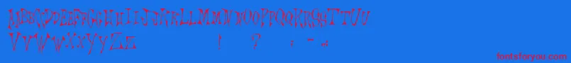 Scrawlings Font – Red Fonts on Blue Background