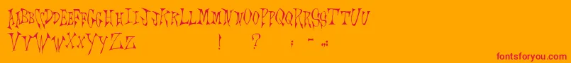 Scrawlings Font – Red Fonts on Orange Background