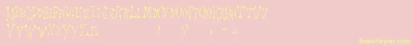 Scrawlings Font – Yellow Fonts on Pink Background