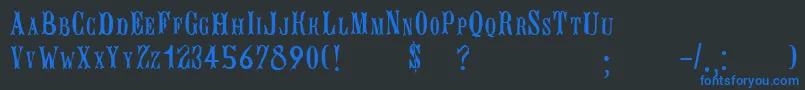 BujardetfreresRegular Font – Blue Fonts on Black Background