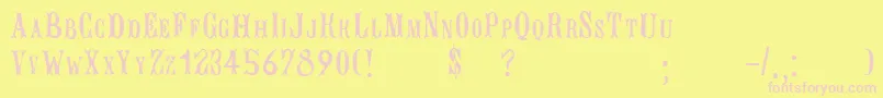 BujardetfreresRegular Font – Pink Fonts on Yellow Background