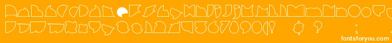 CallejeraFilete-Schriftart – Weiße Schriften auf orangefarbenem Hintergrund