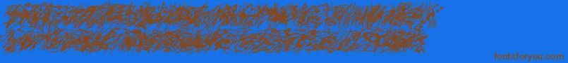 Pollock5ctt-Schriftart – Braune Schriften auf blauem Hintergrund