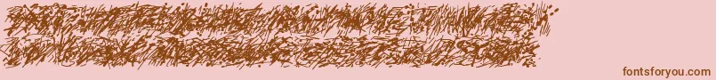 Pollock5ctt-Schriftart – Braune Schriften auf rosa Hintergrund