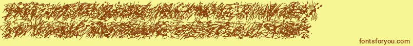 Pollock5ctt-Schriftart – Braune Schriften auf gelbem Hintergrund