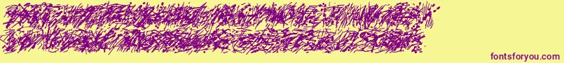 Pollock5ctt-Schriftart – Violette Schriften auf gelbem Hintergrund