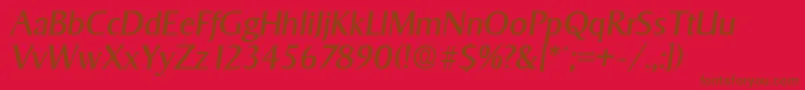 SigvarSerialRegularitalicDb-Schriftart – Braune Schriften auf rotem Hintergrund