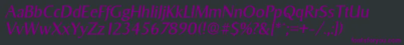 Шрифт SigvarSerialRegularitalicDb – фиолетовые шрифты на чёрном фоне