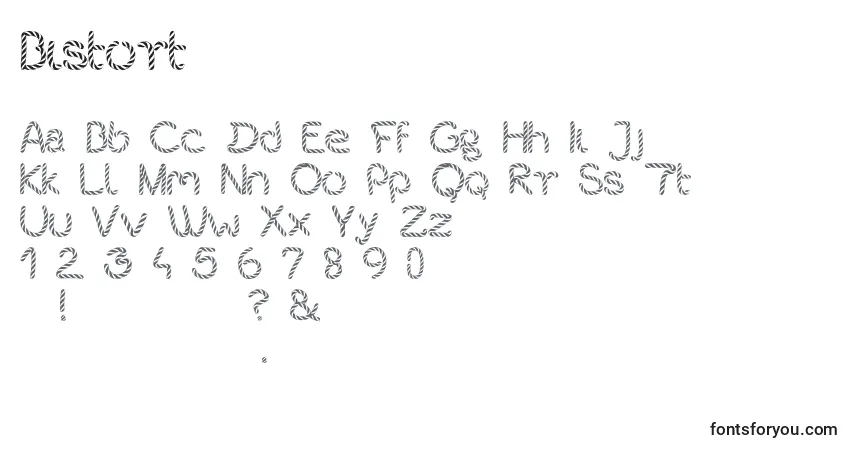 A fonte Bistort – alfabeto, números, caracteres especiais