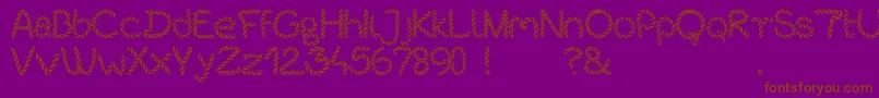 Bistort-Schriftart – Braune Schriften auf violettem Hintergrund