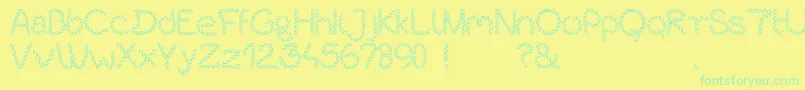Bistort-fontti – vihreät fontit keltaisella taustalla