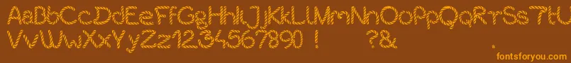 Bistort-Schriftart – Orangefarbene Schriften auf braunem Hintergrund