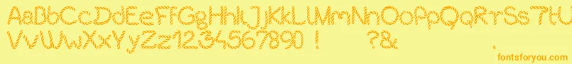 Bistort-Schriftart – Orangefarbene Schriften auf gelbem Hintergrund