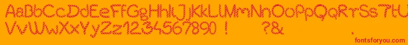 フォントBistort – オレンジの背景に赤い文字
