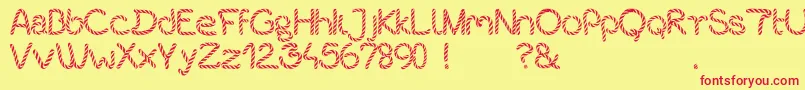 Bistort Font – Red Fonts on Yellow Background