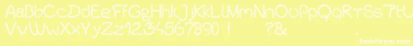 フォントBistort – 黄色い背景に白い文字