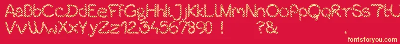 Bistort Font – Yellow Fonts on Red Background