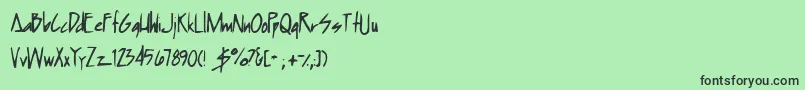 Humpbunny Font – Black Fonts on Green Background