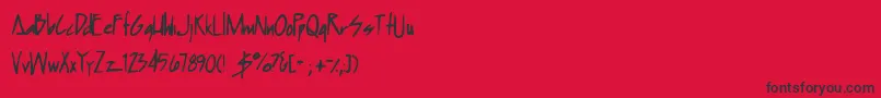 Humpbunny Font – Black Fonts on Red Background