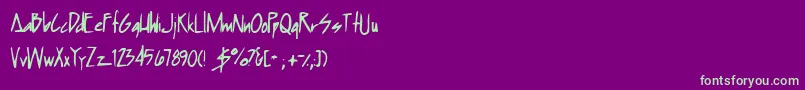 Humpbunny Font – Green Fonts on Purple Background