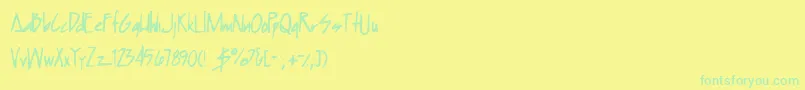 fuente Humpbunny – Fuentes Verdes Sobre Fondo Amarillo