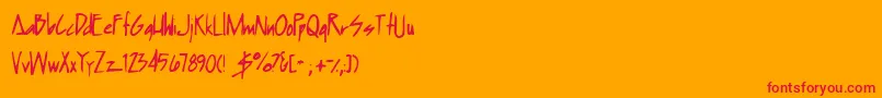Шрифт Humpbunny – красные шрифты на оранжевом фоне