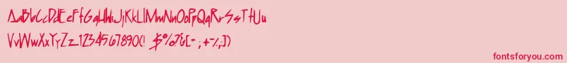 Humpbunny-Schriftart – Rote Schriften auf rosa Hintergrund